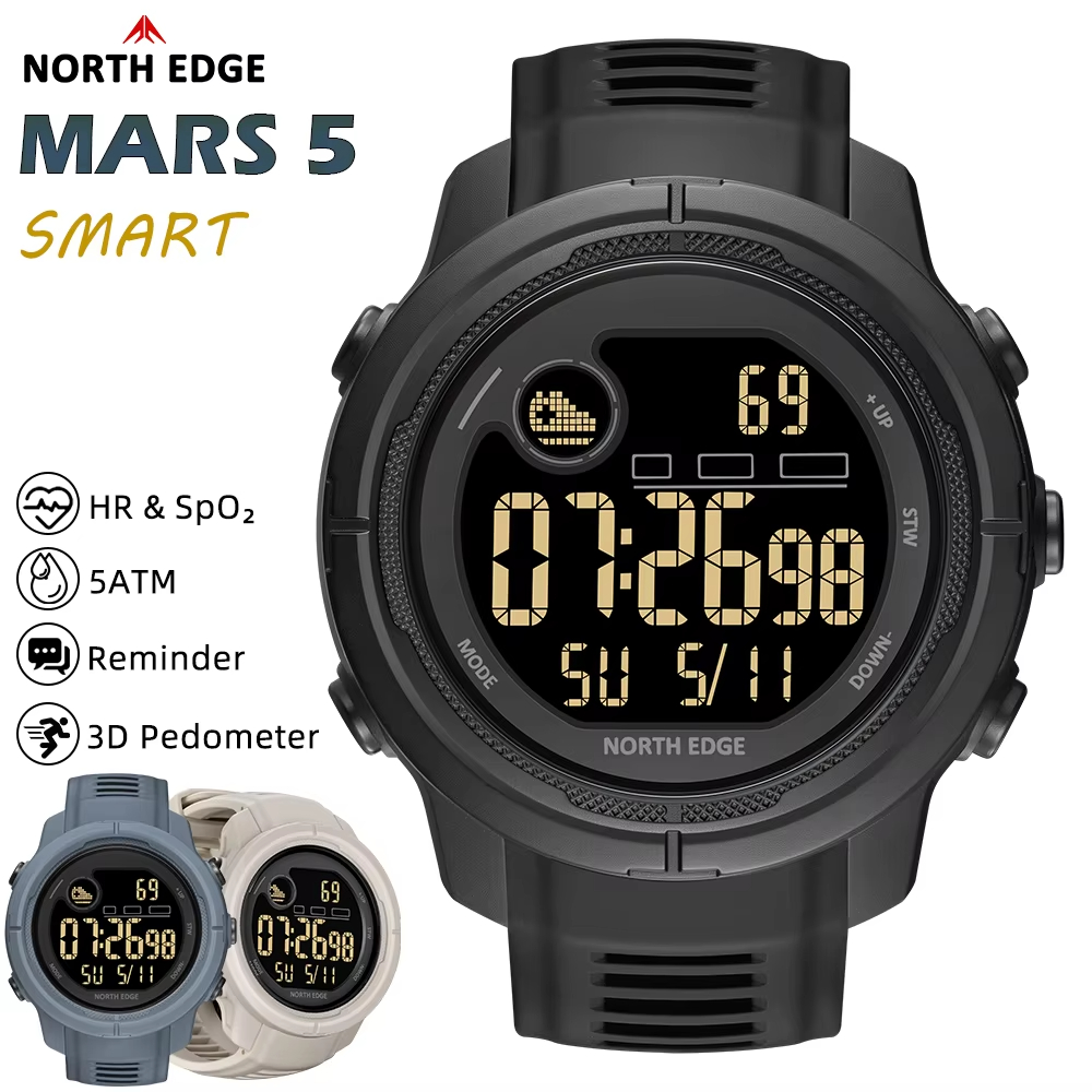 Smartwatch New Watches For Men - NORTH EDGE NEW MARS 5 Men's