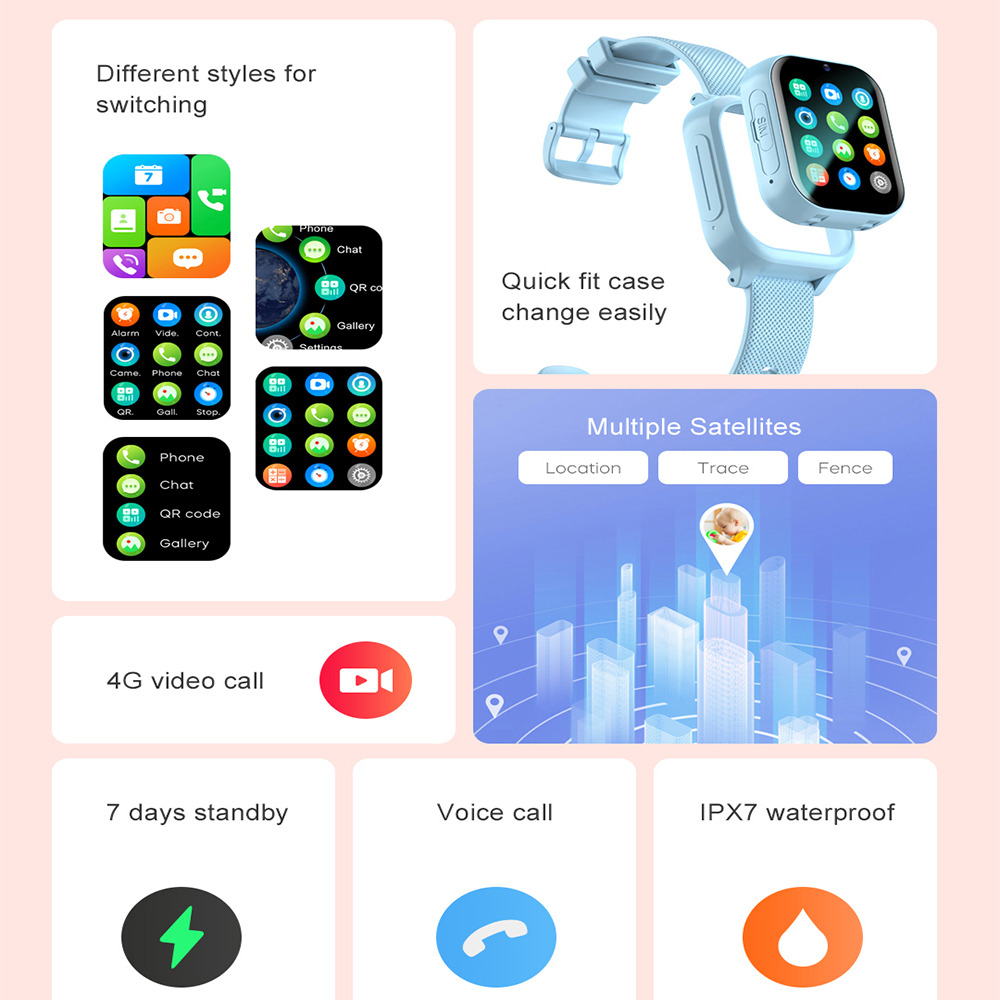 Smart Watch Kids 4G GPS WIFI V - Smartwatch Watches Gift For Girls 评论和价格
