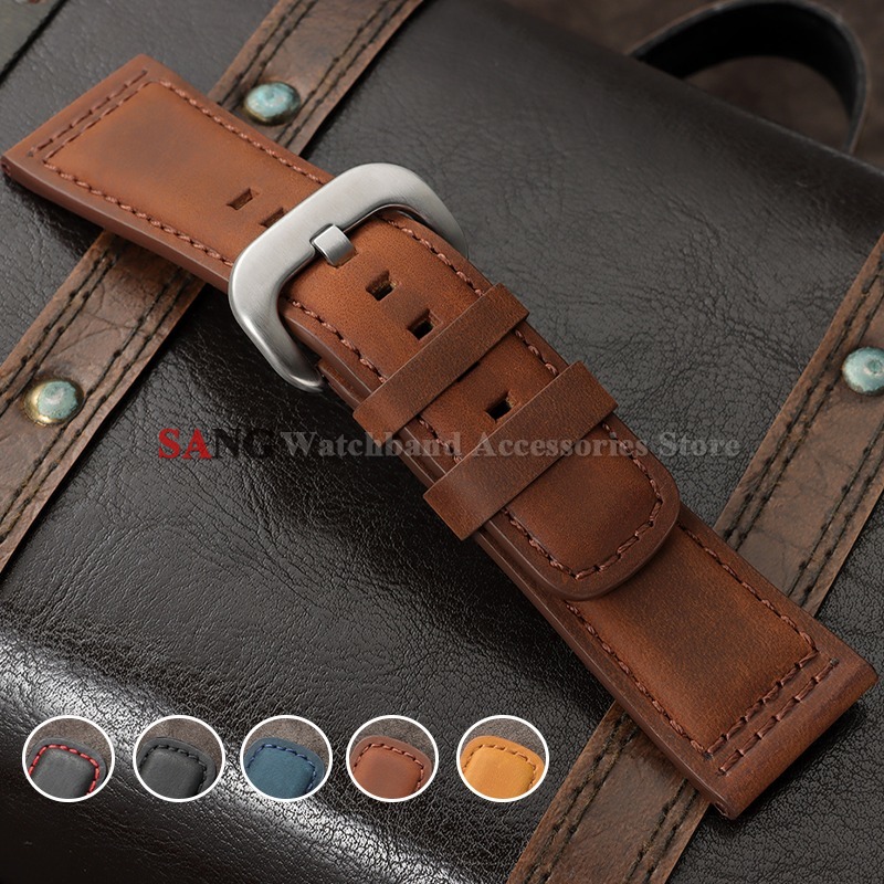 28mm Vintage Leather Watchband - Smartwatch Vintage Watches For Men 评论和价格