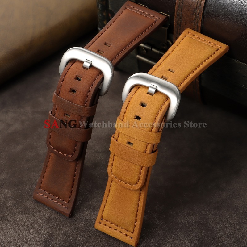 28mm Vintage Leather Watchband - Smartwatch Vintage Watches For Men 评论和价格