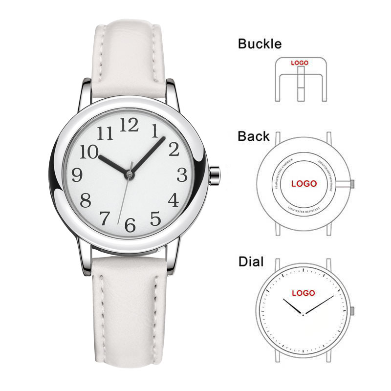 White Strap Slim Custom Women  - Leather Watch Strap 评论和价格