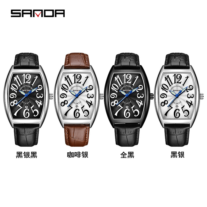 SANDA New Quartz Men's Watch C - Leather Watch Strap 评论和价格