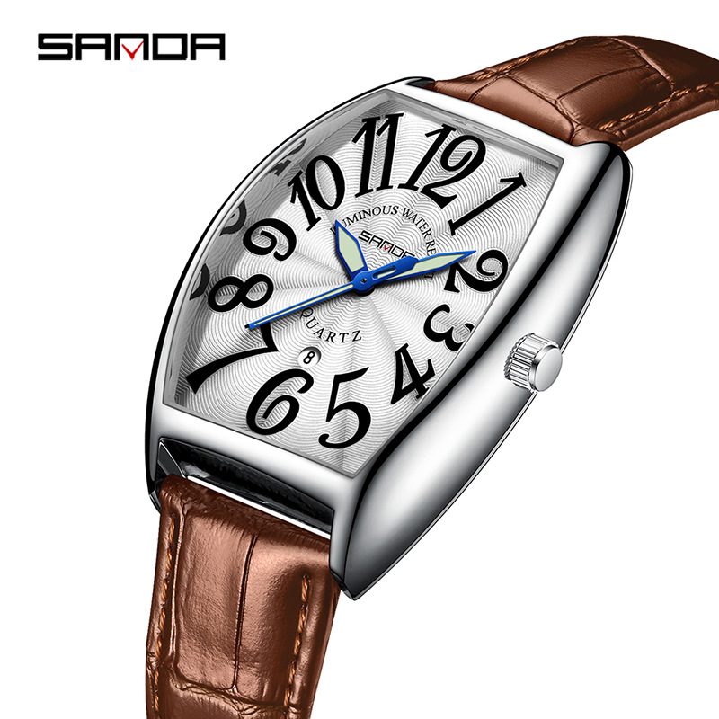 SANDA New Quartz Men's Watch C - Leather Watch Strap 评论和价格