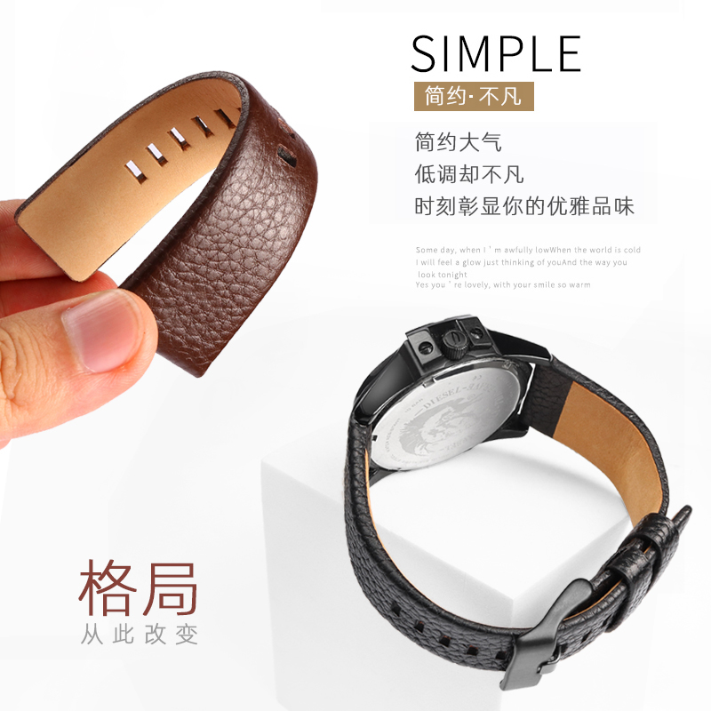 cowhide watchband For Diesel D - Diesel Watches Smartwatch 评论和价格