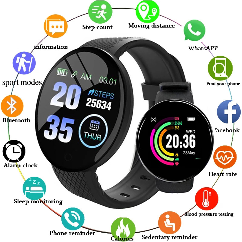 D18 Smart Watch Heart Rate Mon - Watch Smart Y68 评论和价格
