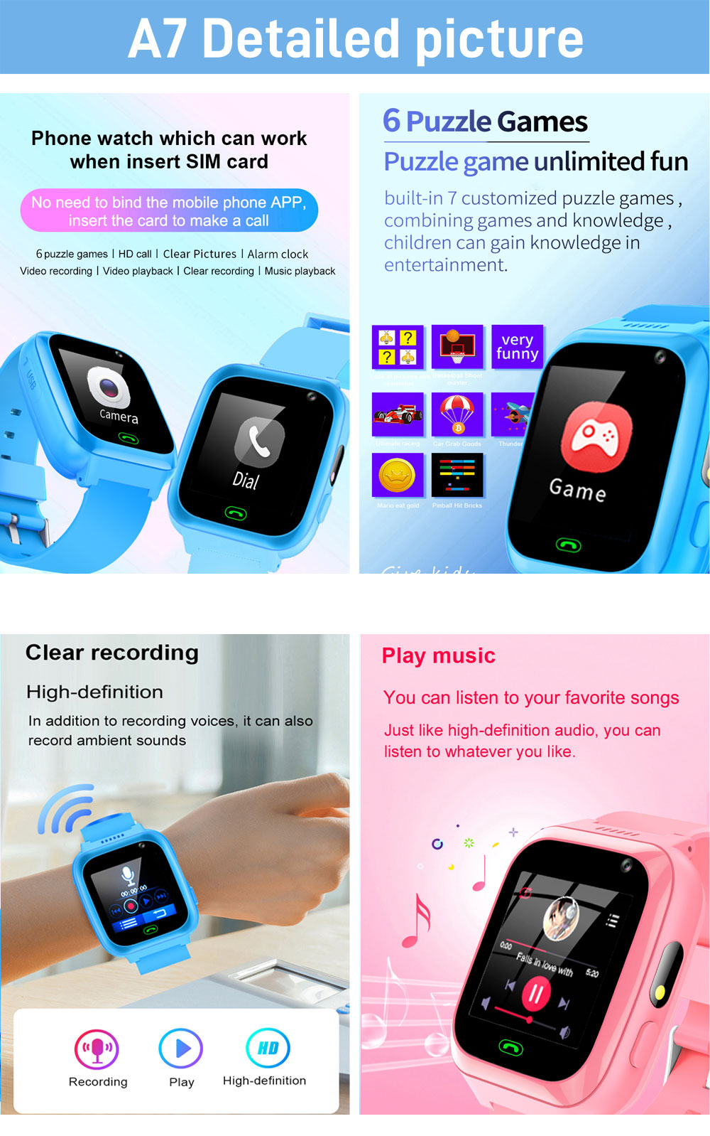 2G 4G Kids Smart Watch Phone G - Smartwatch Watches Gift For Girls 评论和价格